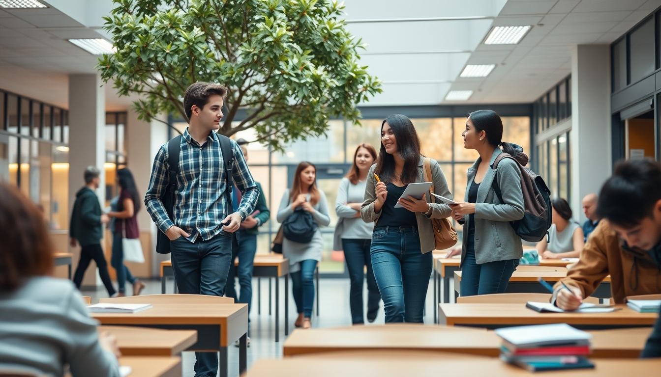 Students collaborating in study space